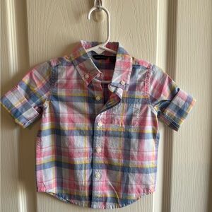 Easter Short-Sleeve Plaid Button-Down Shirt